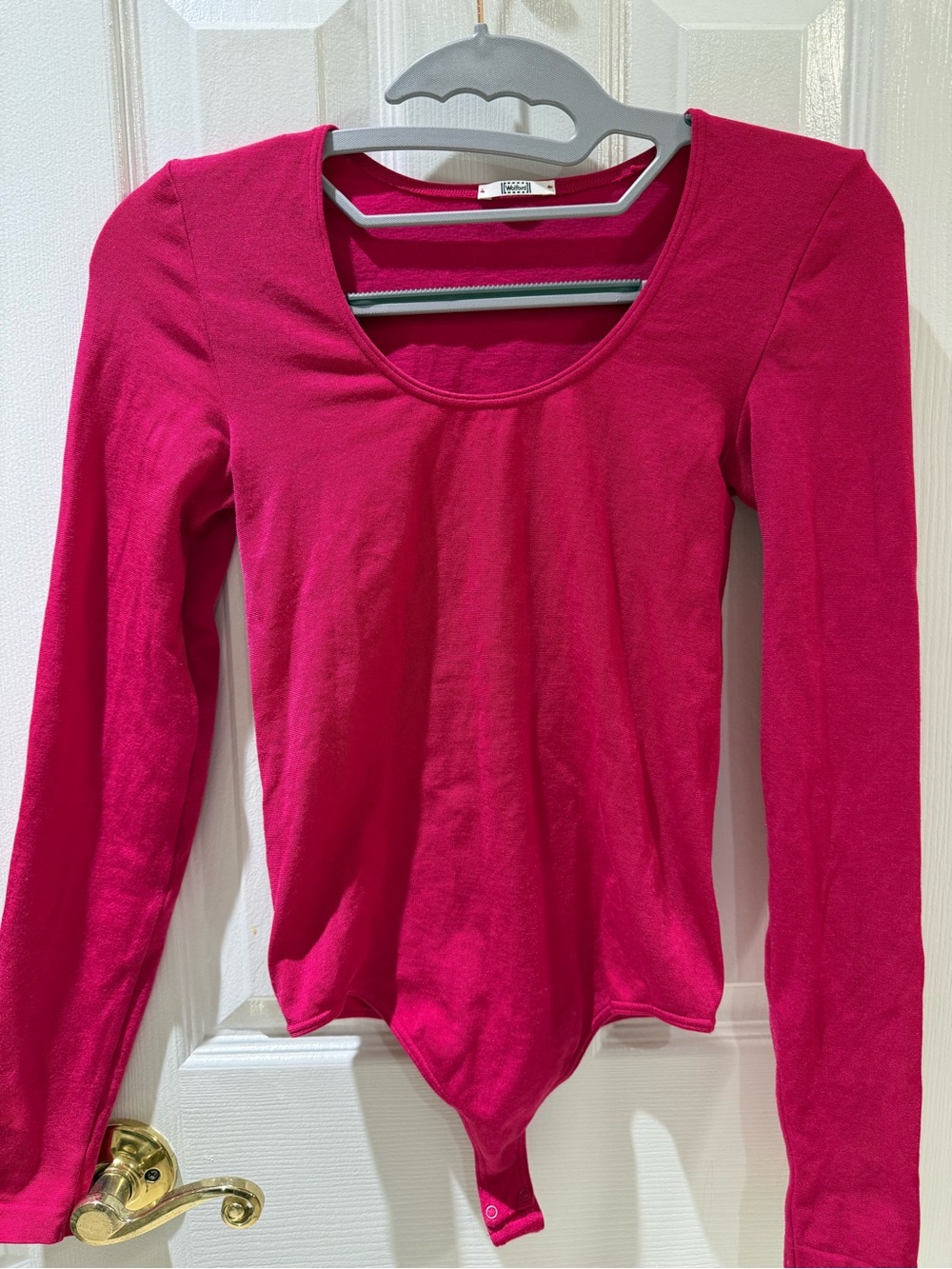 Wolford Hot Pink Long-Sleeve Scoop Neck Bodysuit